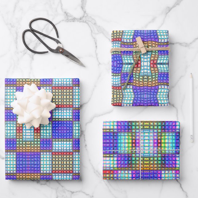 Peyote Stitch Mosaic Beading Tile Seamless Pattern Wrapping Paper Sheets (Front)