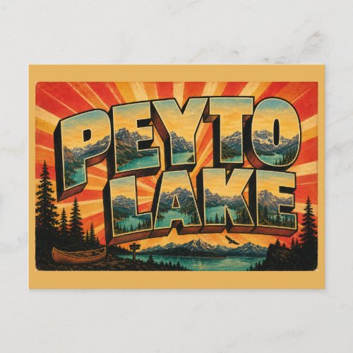 Peyto Lake Alberta Turquoise Mountain Forest Art Postcard