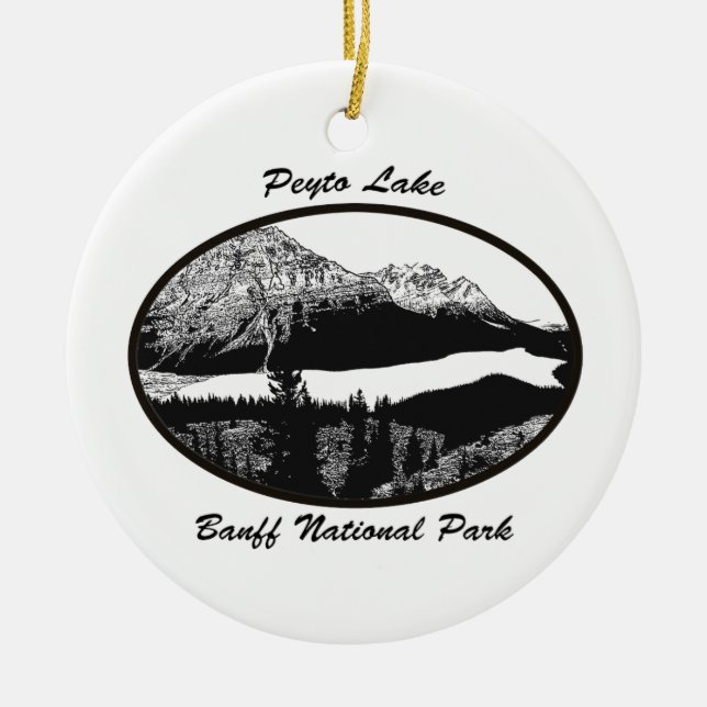 Peyto Lake Ceramic Ornament (Front)