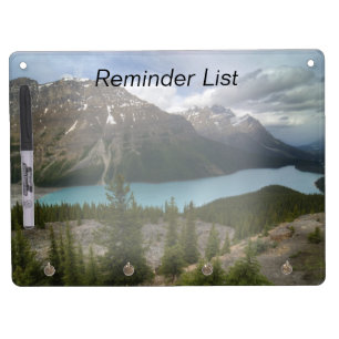 Peyto Lake Rocky Mountains Reminder List Dry Erase Board With Keychain Holder