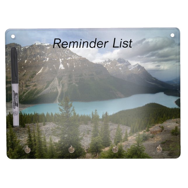 Peyto Lake Rocky Mountains Reminder List Dry Erase Board With Keychain Holder (Front)