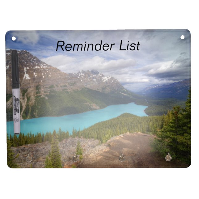 Peyto Lake Rocky Mountains Reminder List Dry Erase Board With Keychain Holder (Front)