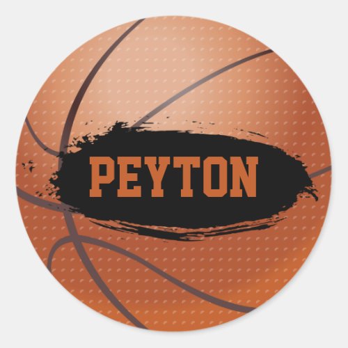 Peyton Basketball Name Stickers