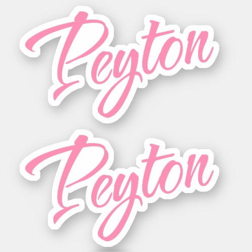 Peyton Decorative Name in Pink x2 Sticker