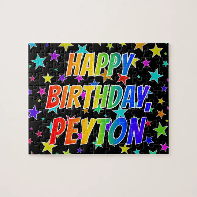 “PEYTON” First Name, Fun “HAPPY BIRTHDAY” Jigsaw Puzzle | Zazzle