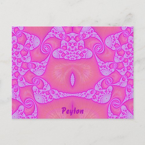 PEYTON  Glossy Postcard 3D Pink Lilac Zany
