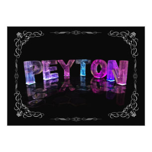 Peyton - The Name Peyton in 3D Lights (Photograph Photo Print