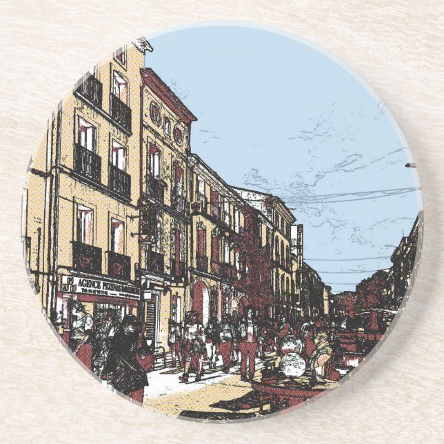 Pezenas France Antique Market Coaster (Front)