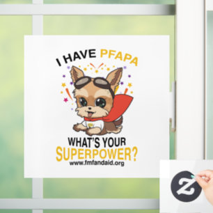 PFAPA Superpower Window/Wall sticker w/ white BG