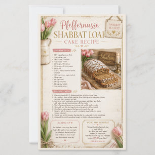 Pfeffernusse Shabbat Loaf Cake, Floral Pink Rustic