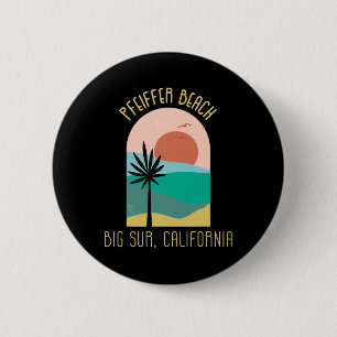 Pfeiffer Beach Big Sur California - Boho Vacation  Button
