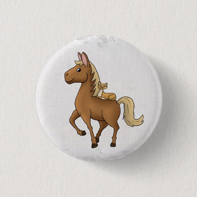 Pferd und Katze  Button (Front)