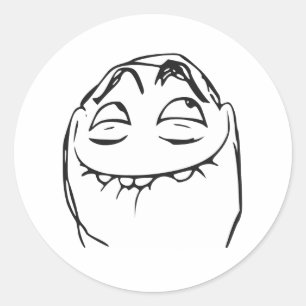 PFFTCH Laughing Rage Face Comic Meme Classic Round Sticker
