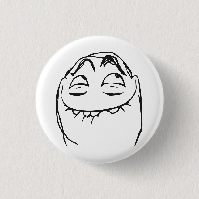 PFFTCH Laughing Rage Face Comic Meme Pinback Button (Front)