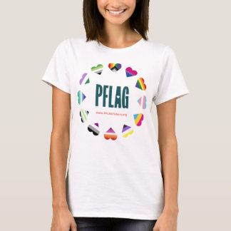 PFLAG Fishers Pride - teal logo - coral URL T-Shirt