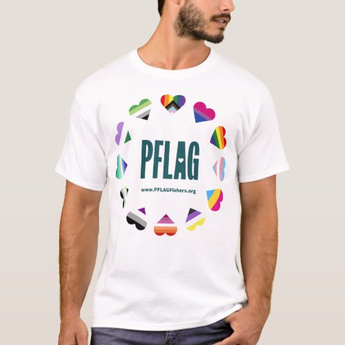 PFLAG Fishers Pride _ teal logo _ teal URL T_Shirt