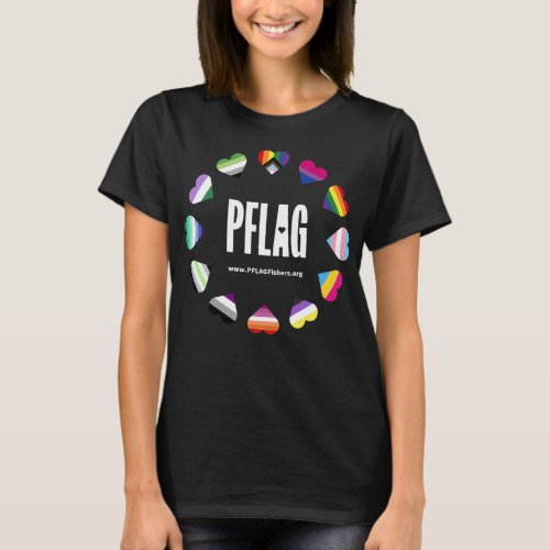 PFLAG Fishers Pride _ white logo _ white URL T_Shirt