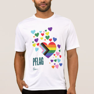 PFLAG Pride Shirt Sport-Tek white background