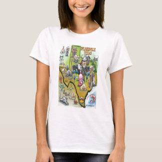 Pflugerville Texas Cartoon Map T-Shirt