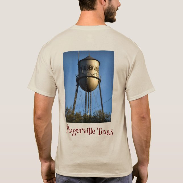 Pflugshirt Pflugerville Texas Water Tower T-shirt (Back)