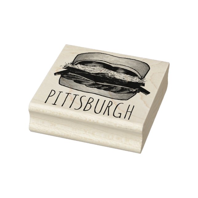 PGH Pittsburgh Pennsylvania Sandwich Foodie PA Rubber Stamp (Stamp)
