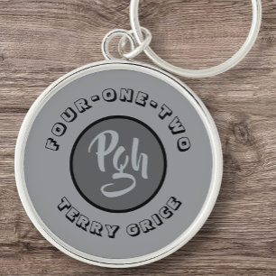 Pgh Sports Black Yinzer Four One Two Keychain