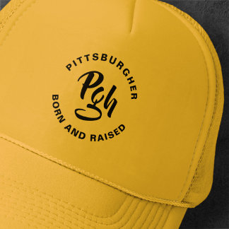 Pgh Steel City Burgh Born Vintage Trucker Hat