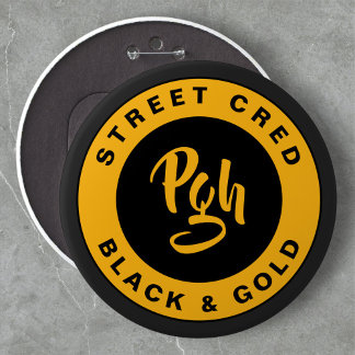 Pgh Yinzer Clasp Custom Black Gold Vintage Button