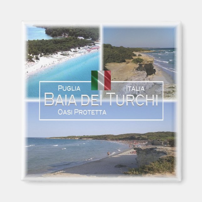 PGL005 BAIA DEI TURCHI, Apulia, Italy, Fridge Magnet (Front)