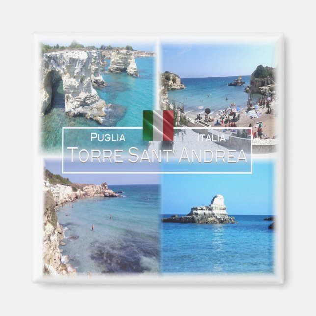 PGL013 TORRE SANT'ANDREA, SALENTO, Apulia Fridge Magnet (Front)
