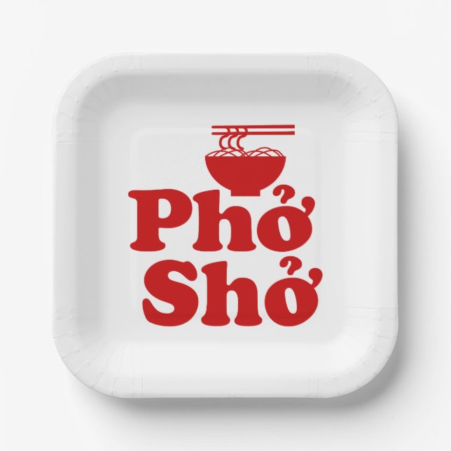 Phở Shở Paper Plates (Front)