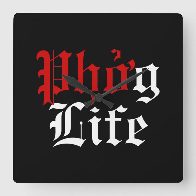 Phởg Life Square Wall Clock (Front)