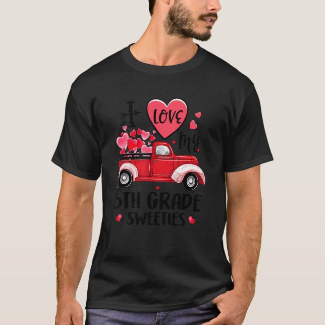 Ph Cute Truck Valentines Day 5th Grade Teacher Cos T-Shirt (Front)