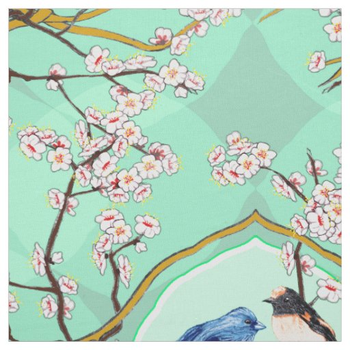 PH&D Bluebird Vignette Toile Fabric Emerald