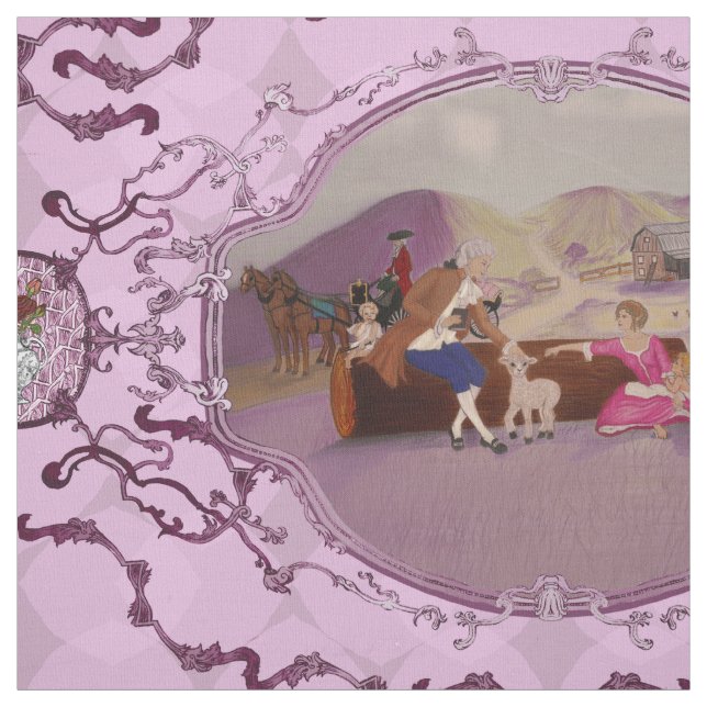 PH&D French Toile Fabric Raspberry Pink (Swatch)