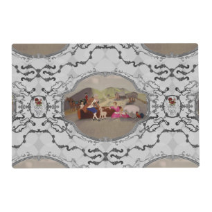 PH&D French Toile Plaid Placemat Gray