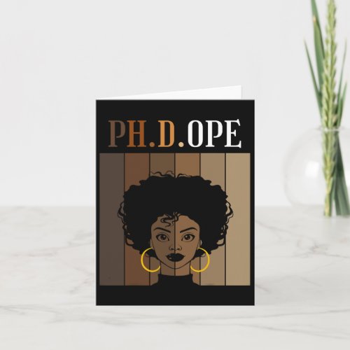 Phdope Phd Doctorate Student Graduation Black Af Card