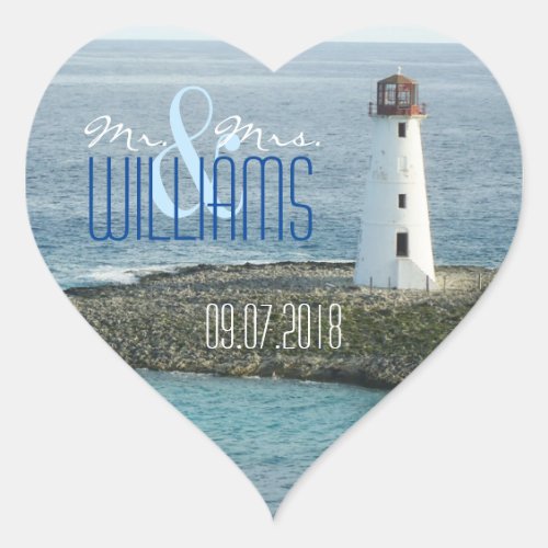 PHD Wedding Heart Sticker New England Lighthouse