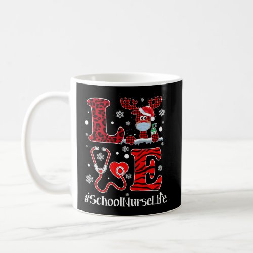 Ph Love Plaid Leopard Christmas School Nurse Reind Coffee Mug