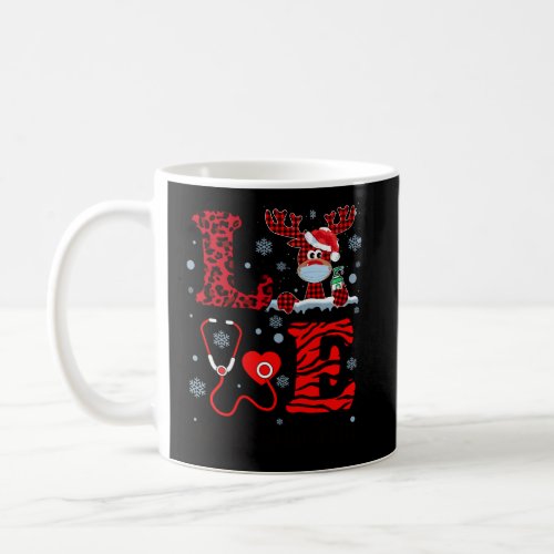 Ph Love Reindeer Dialysis Nurse Christmas Red Plai Coffee Mug