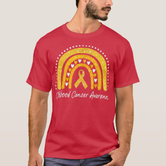 Ph Rainbow Ribbon Childhood Cancer Awareness Costu T-Shirt