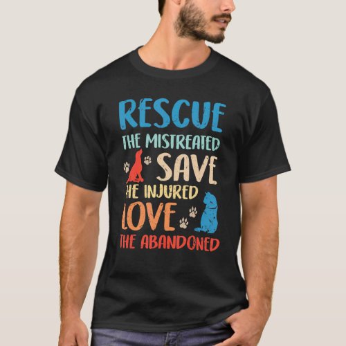 Ph Vintage Animal Rescue Dog Cat Costume Pet Owner T_Shirt