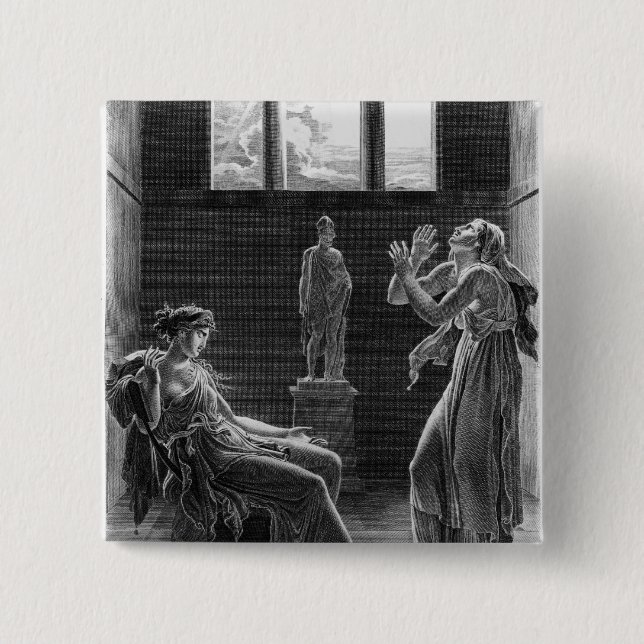 Phaedra and Oenone, illustration from Act I Pinback Button (Front)