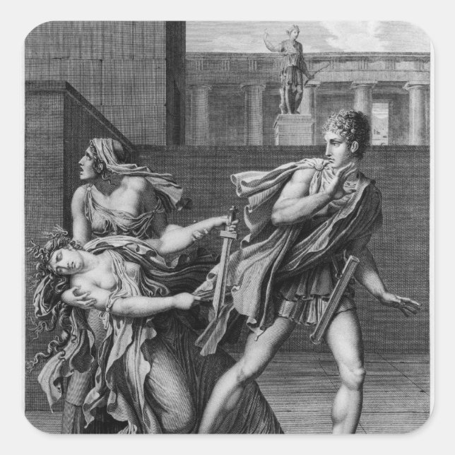 Phaedra, Oenone and Hippolytus Square Sticker (Front)