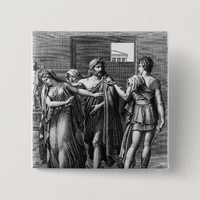 Phaedra, Theseus and Hippolytus Button (Front)