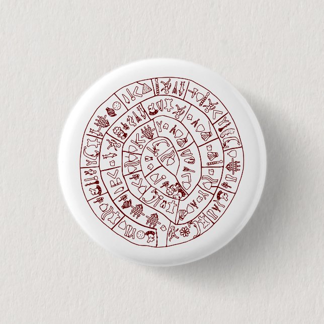 Phaistos Disk from Minoan Crete Button (Front)