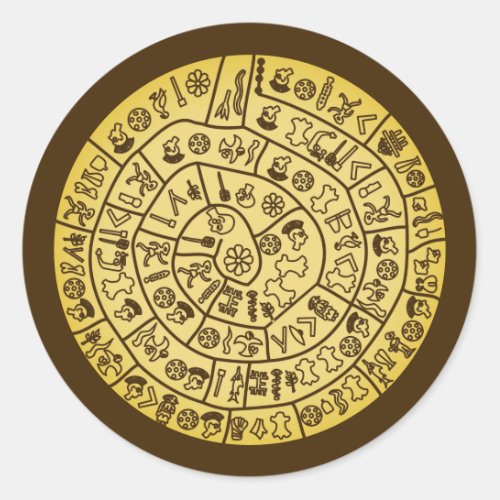 Phaistos Disk from Minoan Crete Classic Round Sticker