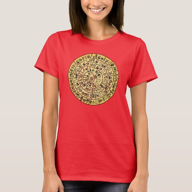 Phaistos Disk from Minoan Crete  Distressed T-Shir T-Shirt (Front)