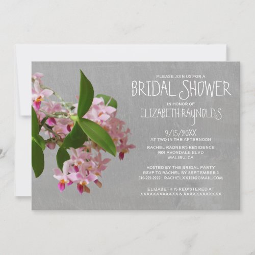 Phalaenopsis Orchid Bridal Shower Invitations