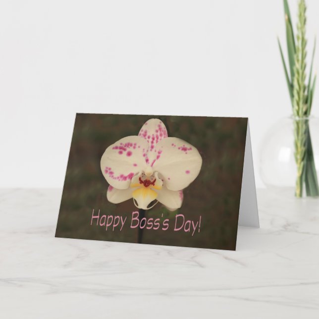 Phalaenopsis orchid Happy Boss's Day Card (Front)